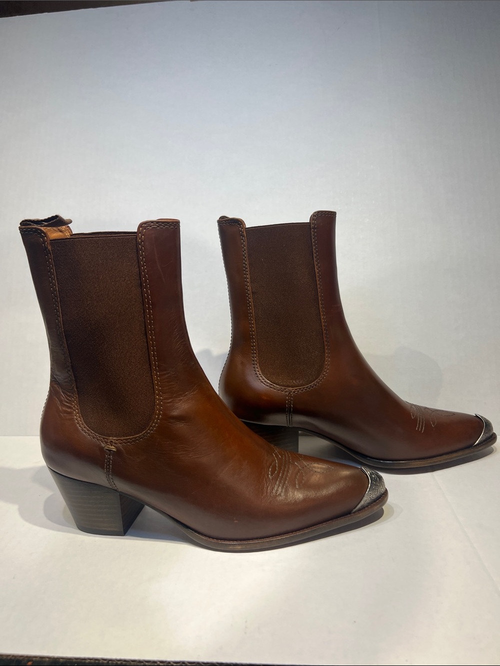Ralph Lauren Brown Boots Western Fits Sz 8.5 - Picture 3 of 7